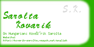 sarolta kovarik business card